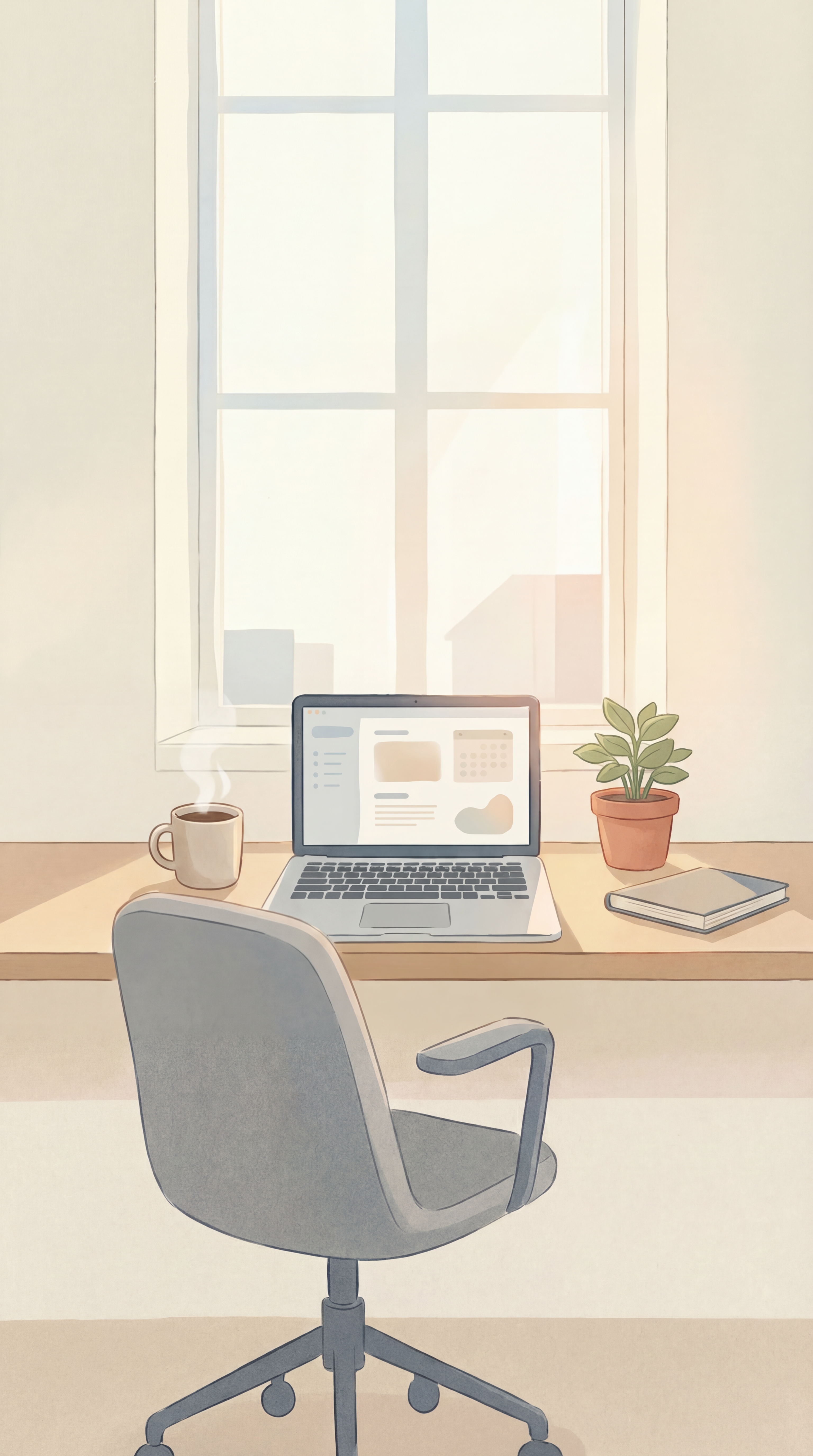 Productive workspace illustration